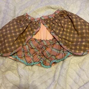 Matilda Jane Asymmetrical Skirt in Brown and Pink